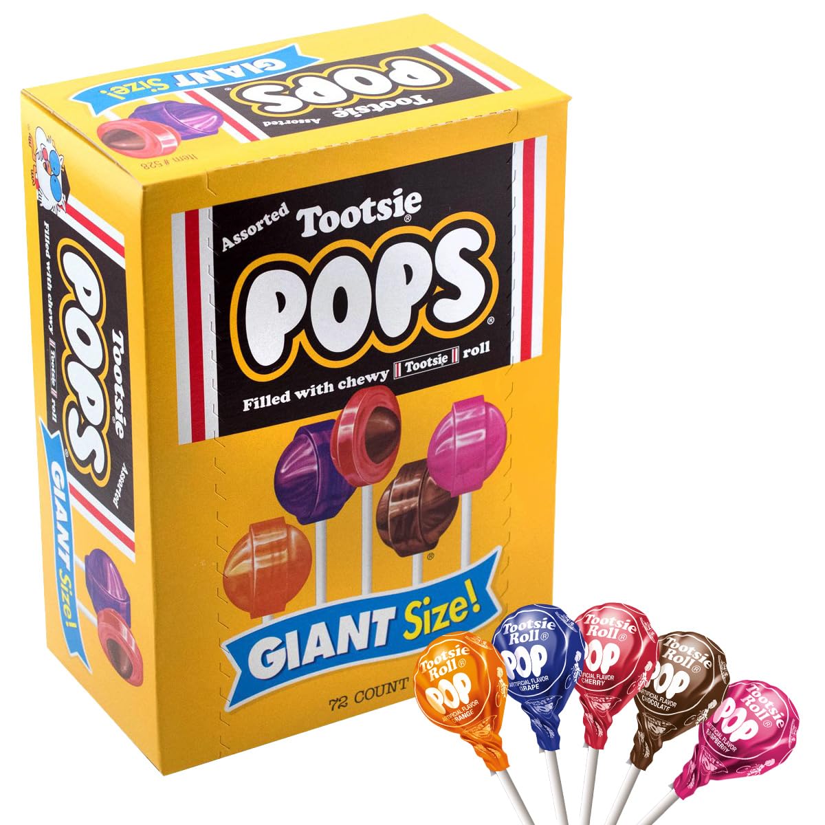 Amazon.Com : Tootsie Roll Pops Giant Size (72 Count), Variety Pack, 3.82  Pound, Allergen Friendly : Grocery & Gourmet Food